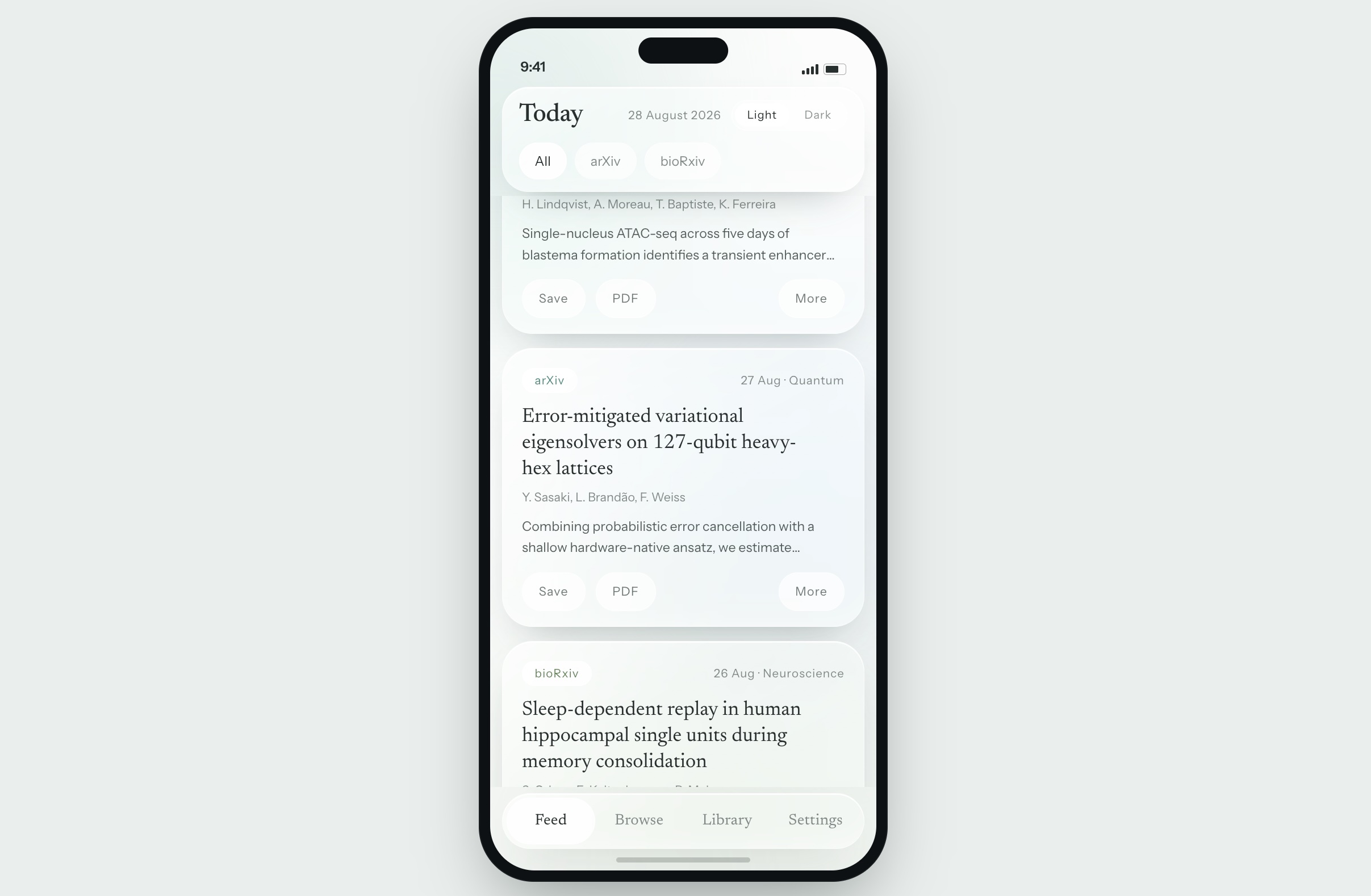 AntiScroll feed in light mode