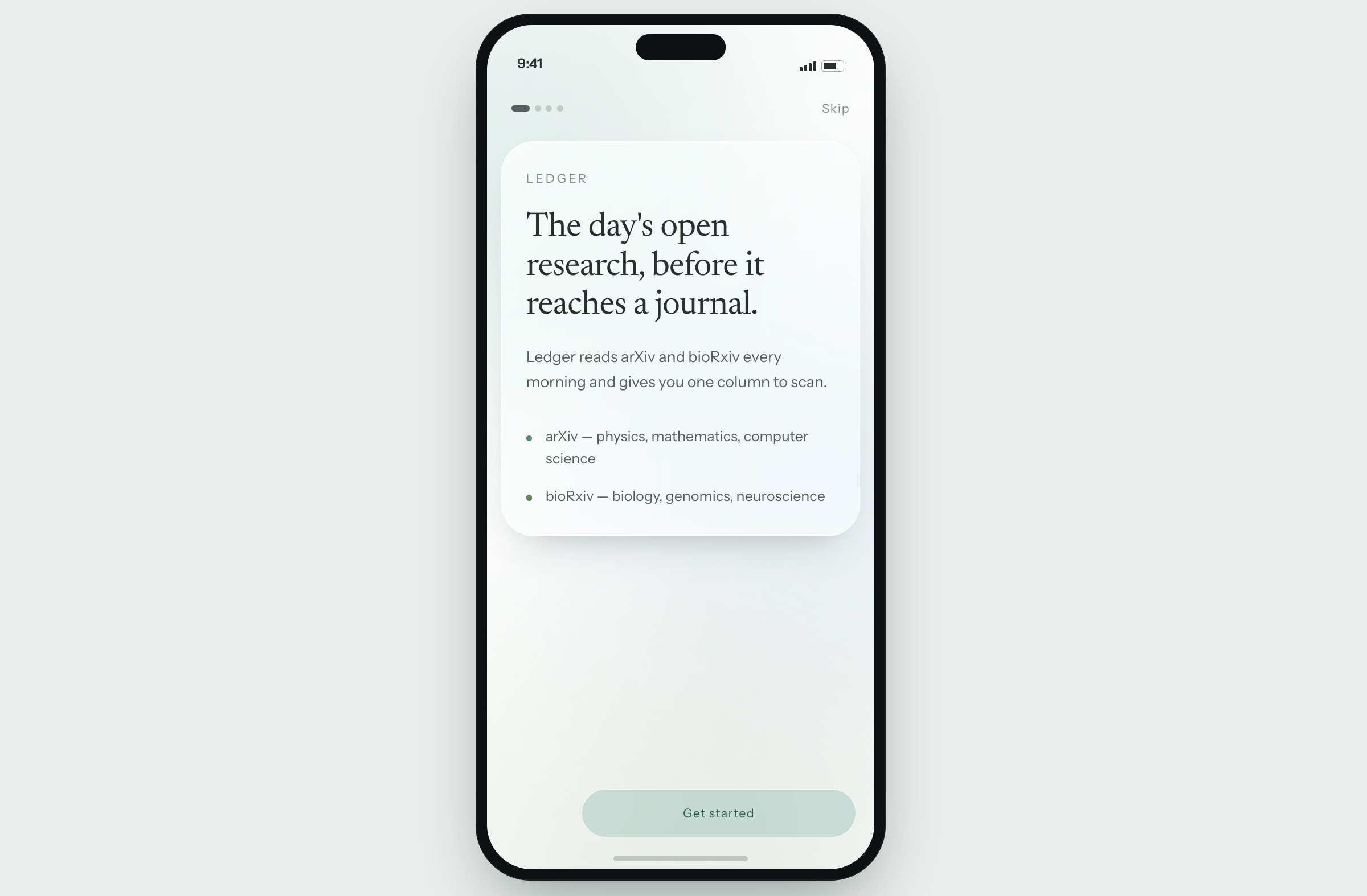 AntiScroll onboarding — The day's open research, before it reaches a journal