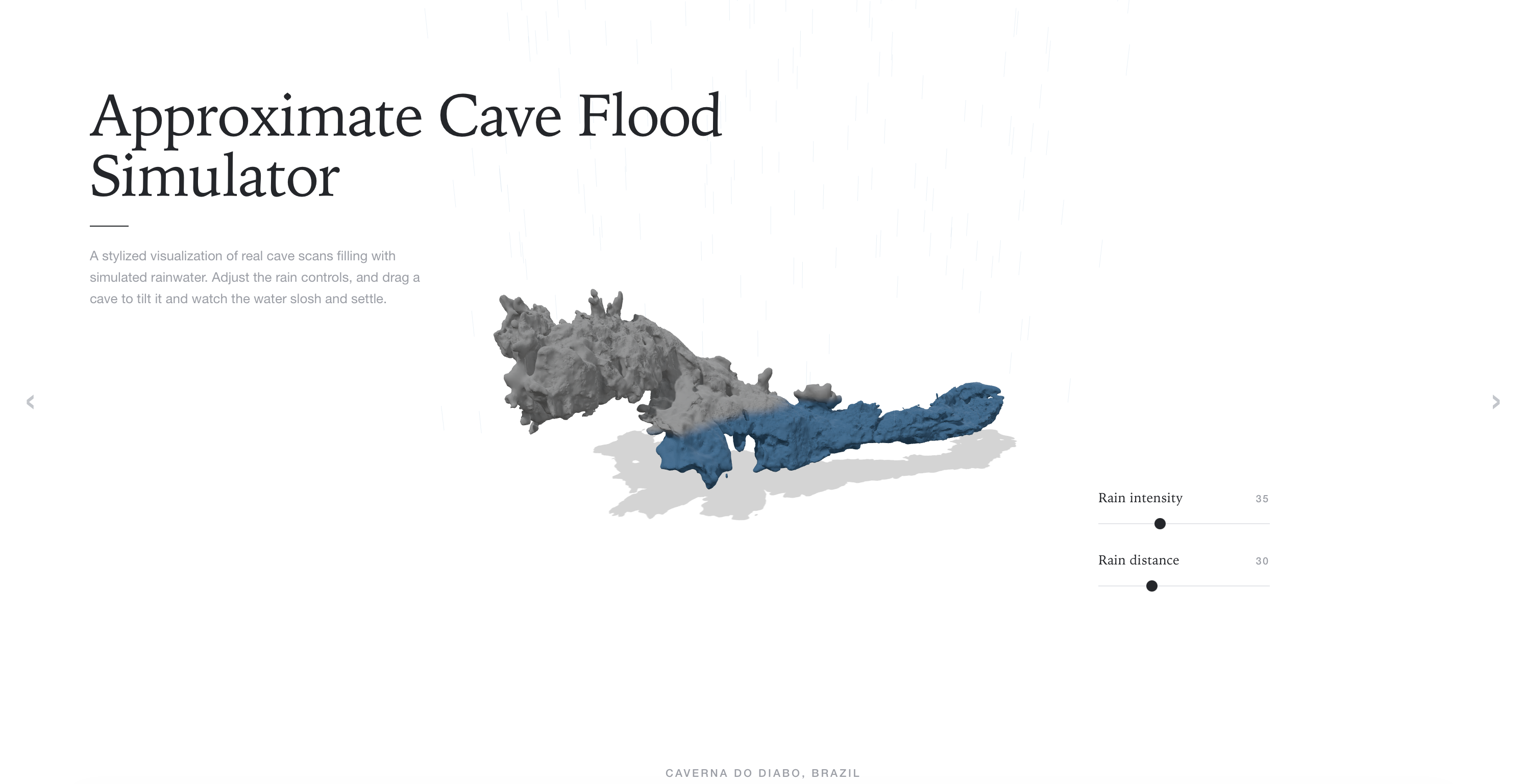 Approximate Cave Flood Simulator — Caverna do Diabo, Brazil