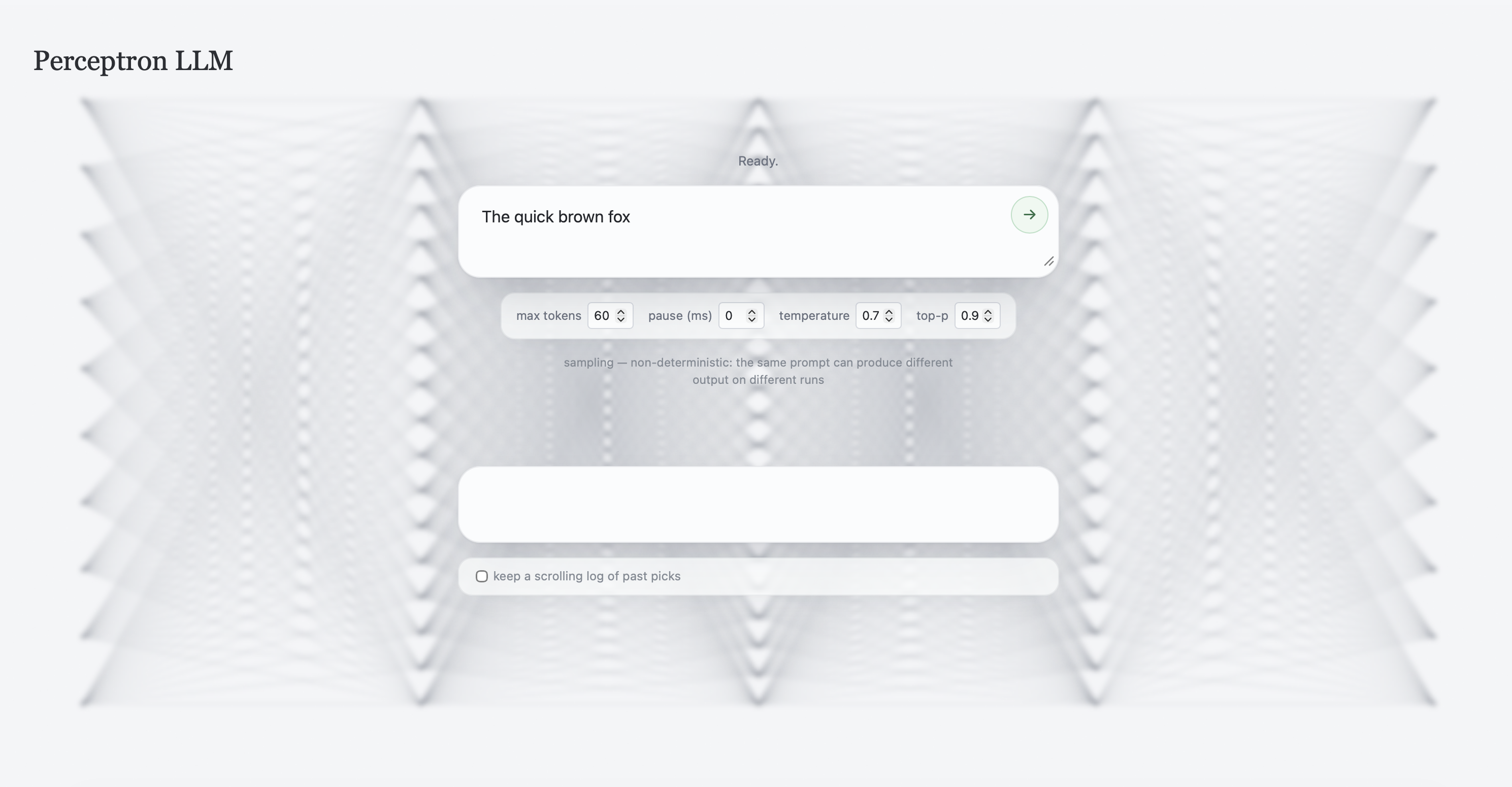 Perceptron LLM prompt interface
