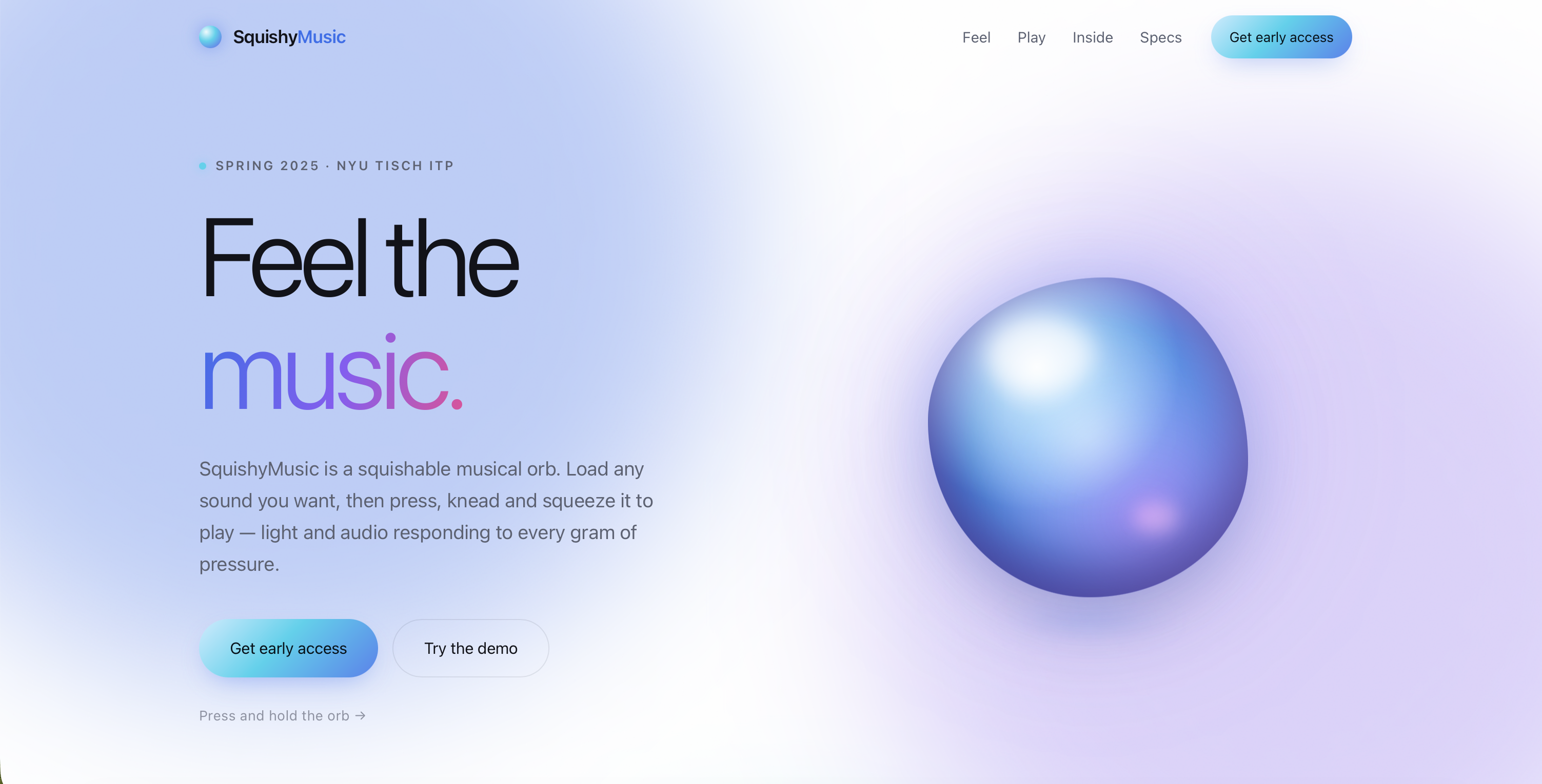 SquishyMusic site landing page