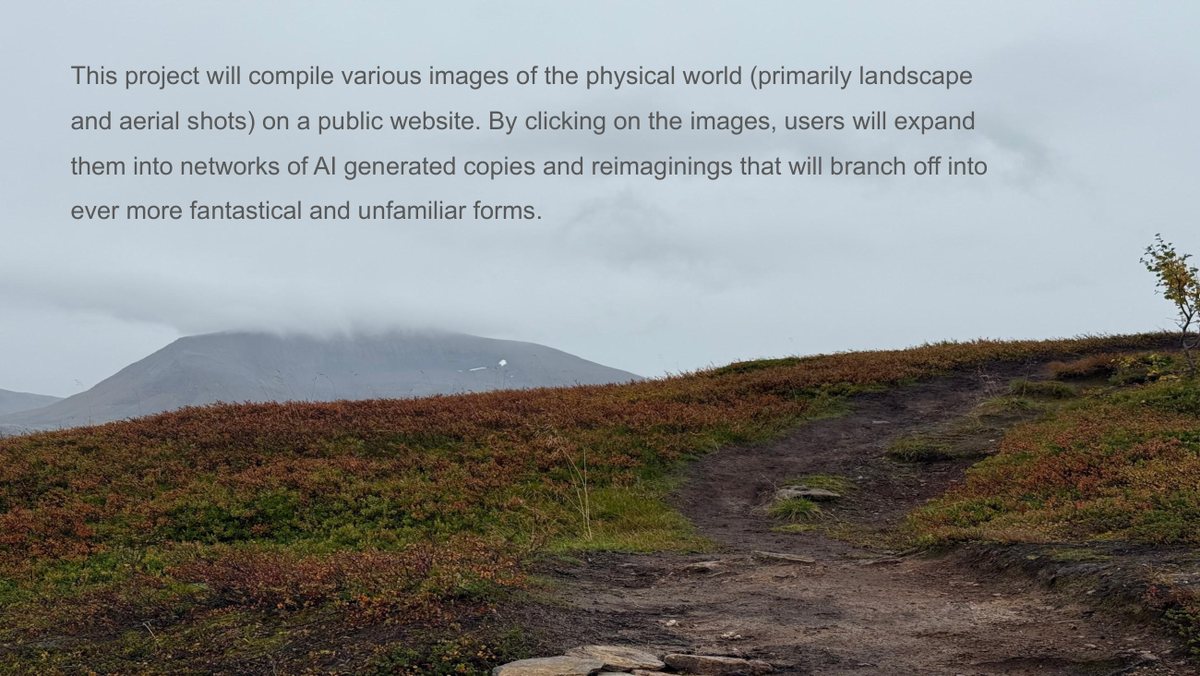 The premise: landscape images that expand into networks of AI-generated copies